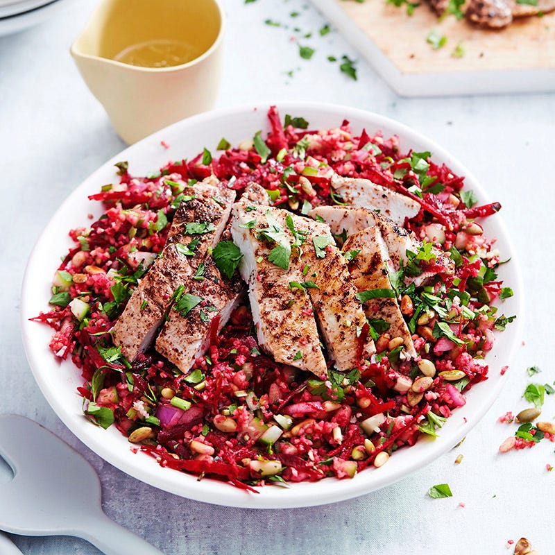 Photo of Purple tabouli with chicken by WW