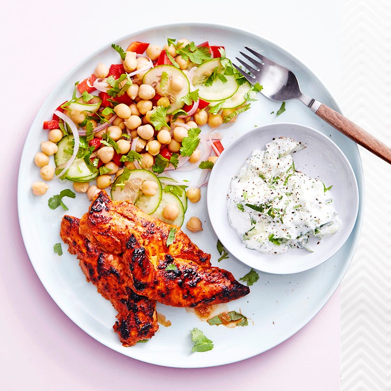 Photo of Grilled tandoori chicken with chickpea salad and raita by WW
