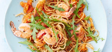 Garnelen-Tomaten-Spaghetti