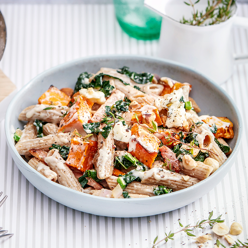 Photo of Pumpkin and bacon penne pasta by WW