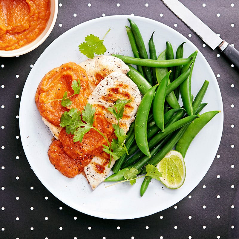 Photo of Grilled chicken with pumpkin chilli sauce by WW