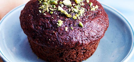 Chocolate beetroot muffins