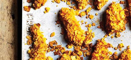 Cornflake crusted chicken dippers