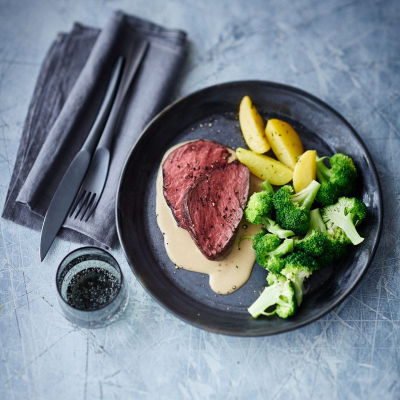 Rinderfilet mit Kräuterkartoffeln und Broccoli