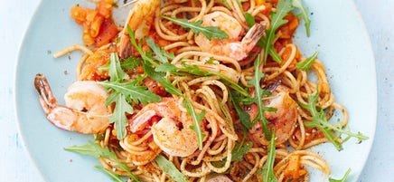 Crevetten-Tomaten-Spaghetti