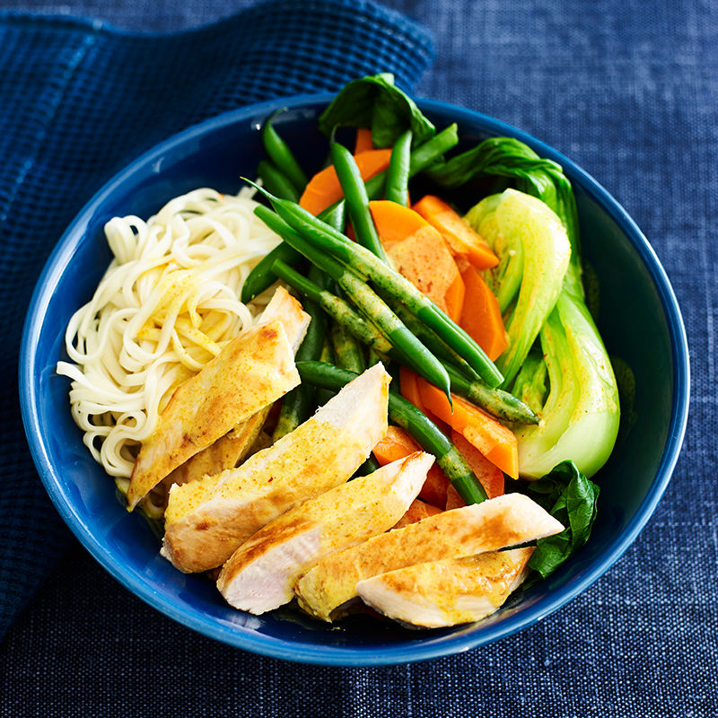 Photo of Chicken with yellow curry sauce and noodles by WW