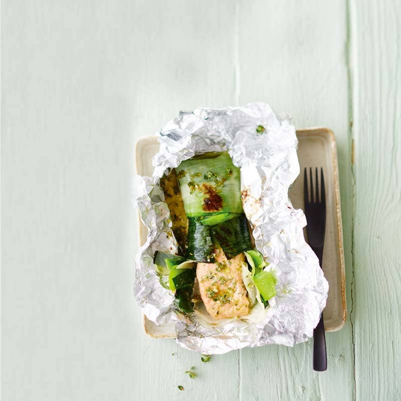 ViktVäktarna - Grillade purjo- och laxpaket med limemarinad