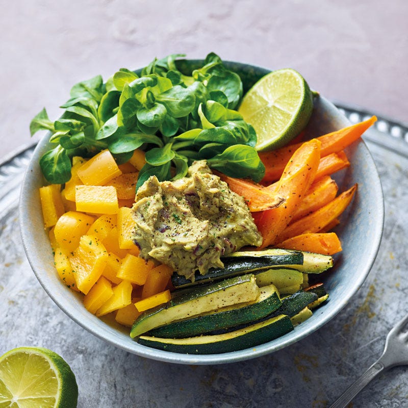 Buddha-Bowl mit Süsskartoffeln / Buddha-Bowl mit Süßkartoffeln