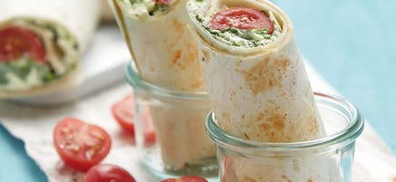 Wraps mit Schafskäse-Rucola-Creme