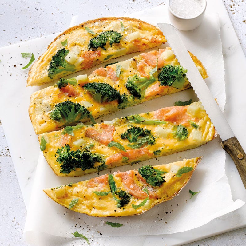 Frittata mit Lachs und Broccoli
