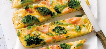 Frittata au saumon fumé et au brocoli