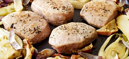 One-Pan Pork Chops with Fennel, Onion, and Apple