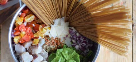 One pot pasta med torsk och spenat