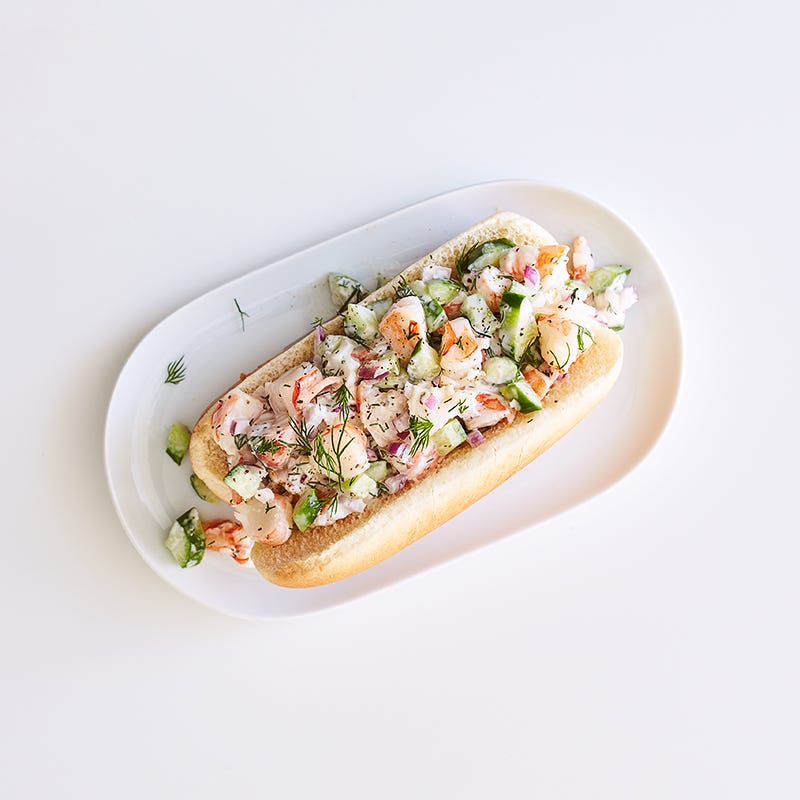 Shrimp Salad Sandwich with Cucumber & Dill
