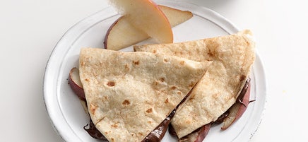 Chocolate and pear quesadilla