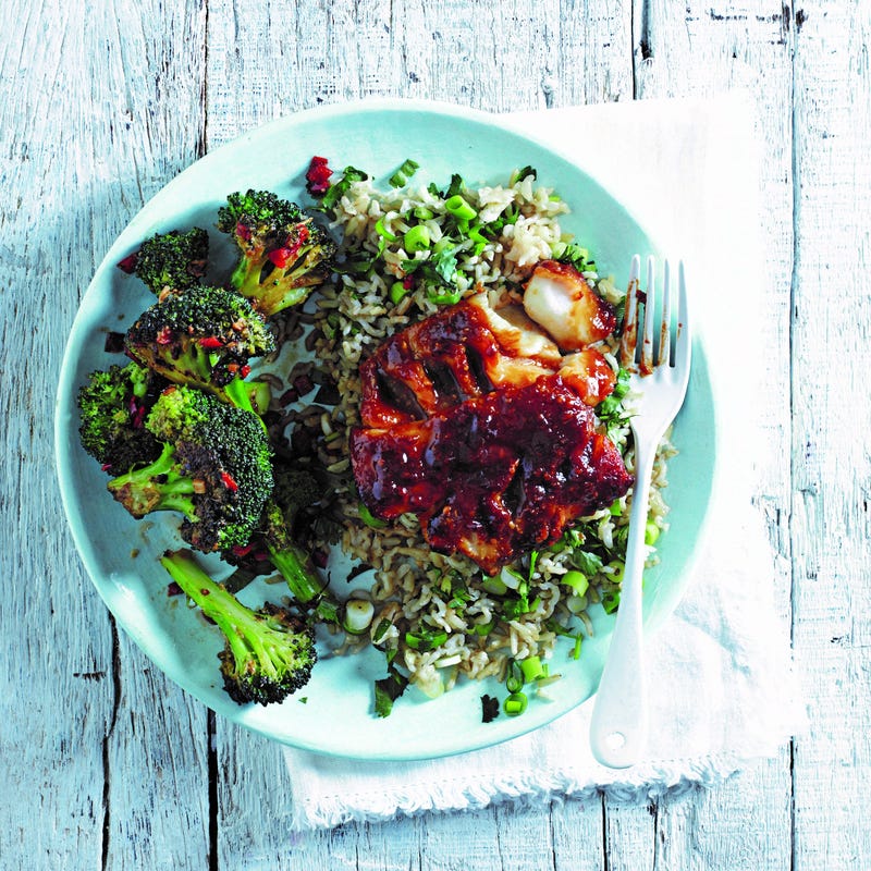 Photo of Miso-glazed cod with brown rice & spicy broccoli by WW