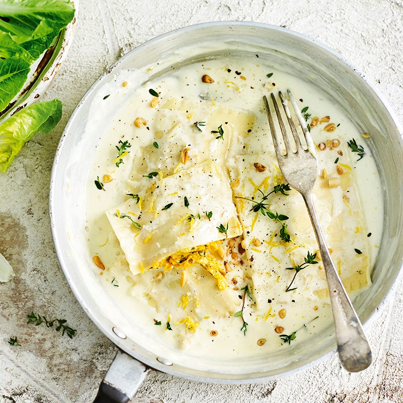 Pumpkin and sage ravioli
