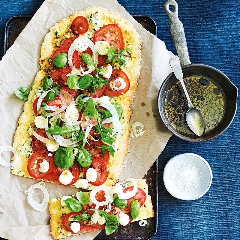 Modern margherita pizza
