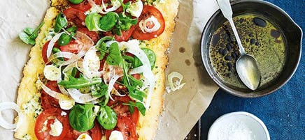 Modern margherita pizza