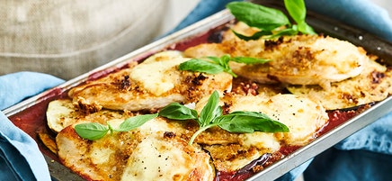 Cheat’s chicken and eggplant parmigiana