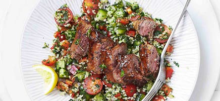 Spring lamb steaks & tabbouleh