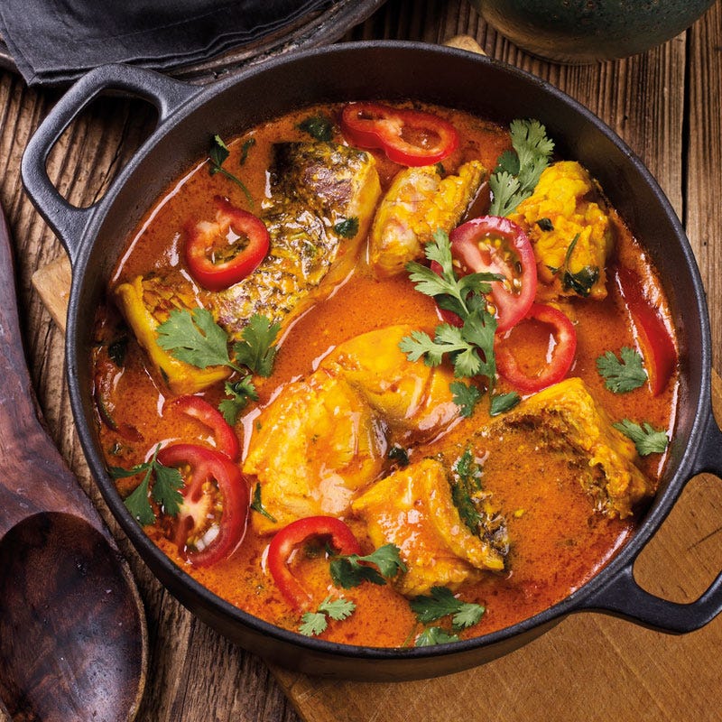 Fischpfanne mit Kokosnussmilch / Fischpfanne mit Kokosmilch