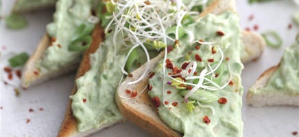Toast à l'avocat et pousses