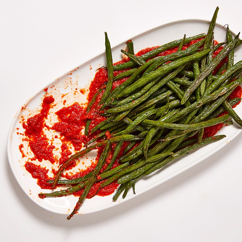 Photo of Roasted Green Beans with Red Pepper Sauce by WW