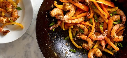 Stir-Fried Jerk Shrimp and Peppers