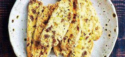 Pistachio and fig biscotti