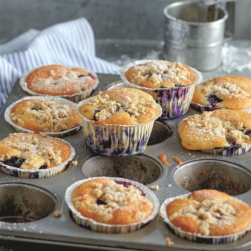 Blauwe bessenmuffins