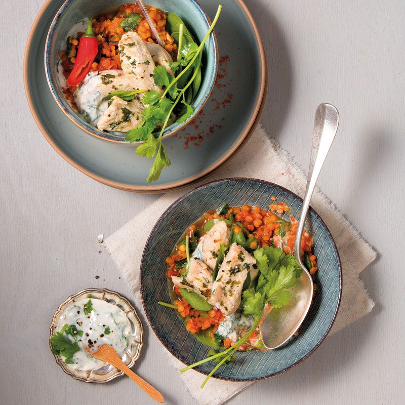 Pute in Joghurt mit Rote-Linsen-Dal