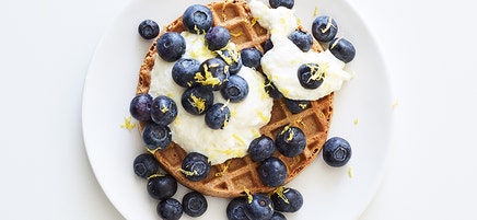 Waffle with Lemony Ricotta & Blueberries