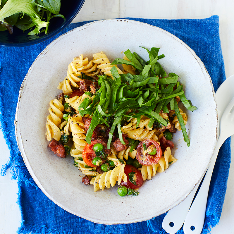 Photo of Scrambled chorizo pasta by WW