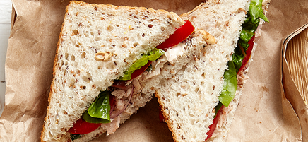 Tuna, basil and olive sandwich