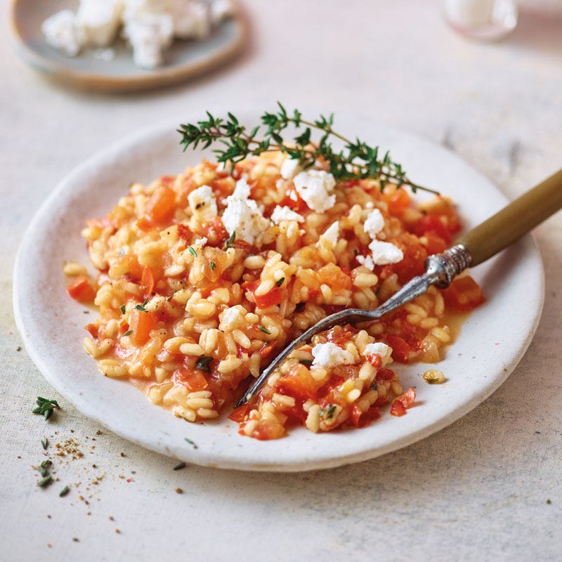 Tomatenrisotto mit Ziegenkäse