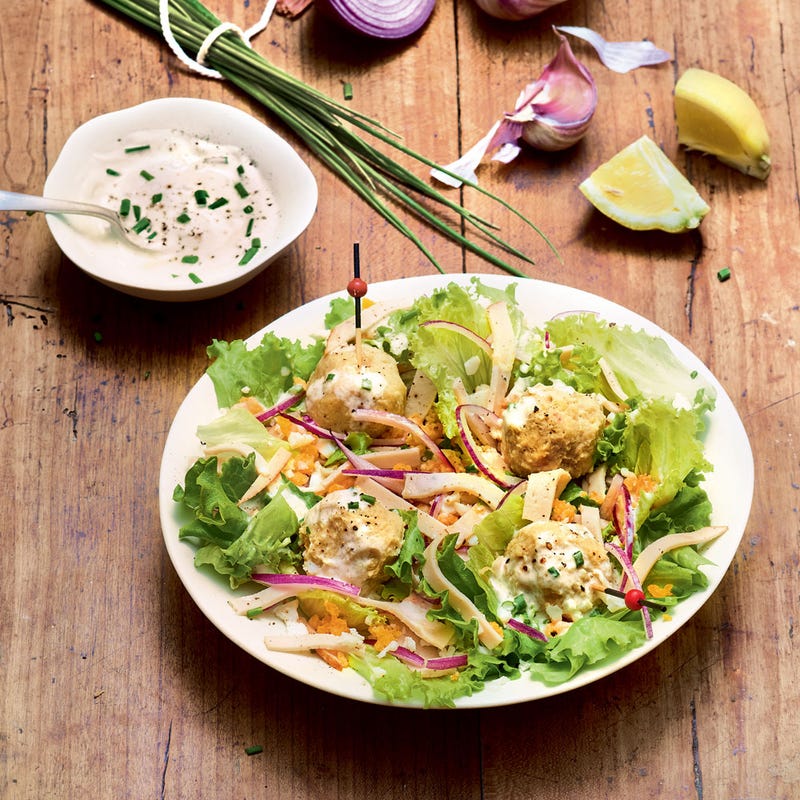 Salade mimosa au poulet et flageolets