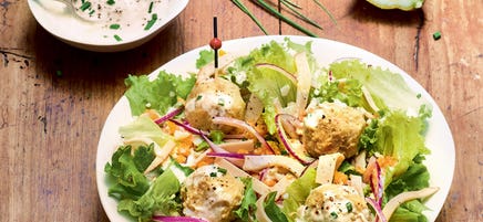 Salade mimosa au poulet et flageolets