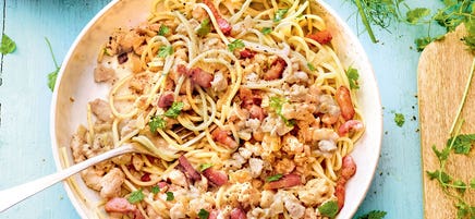 Spaghettis à la bolognaise blanche