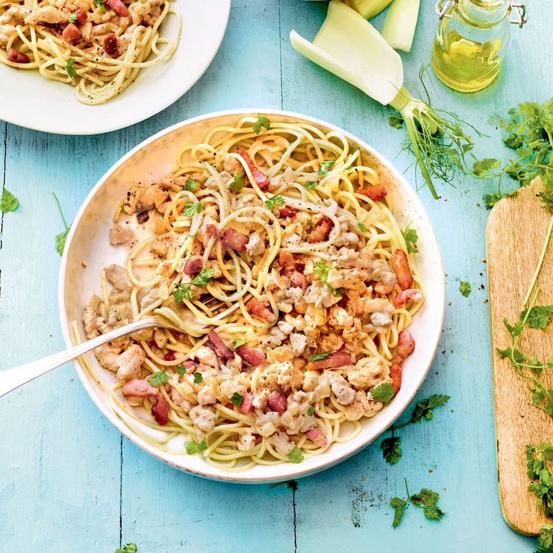 Spaghettis à la bolognaise blanche