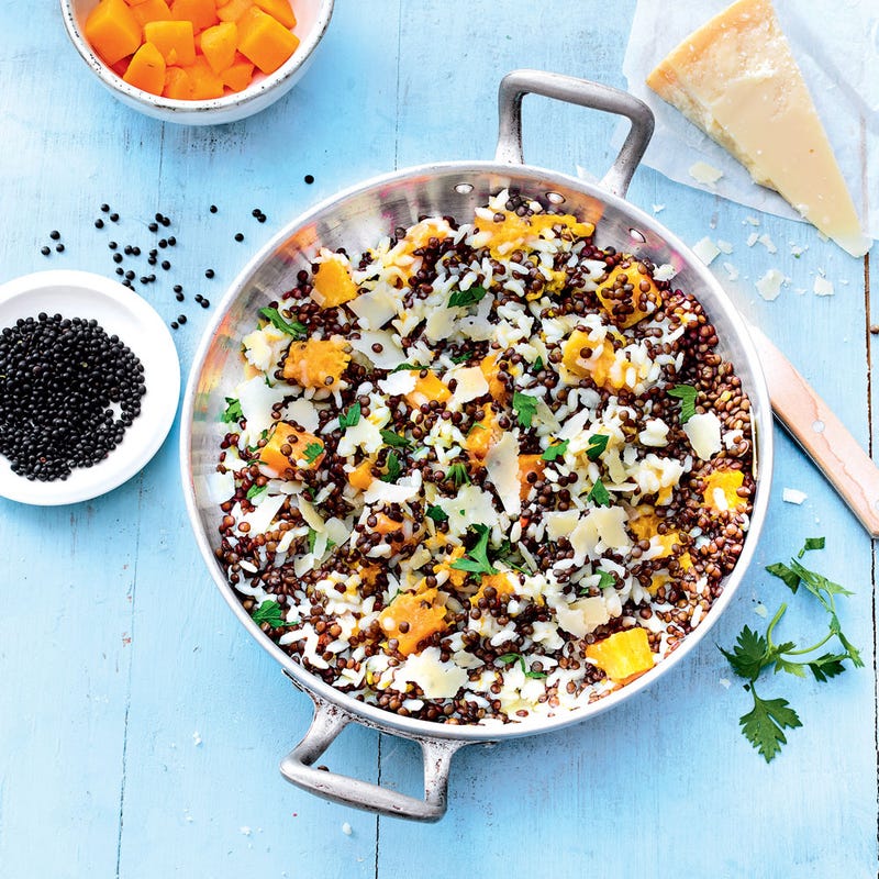 Risotto aux lentilles noires