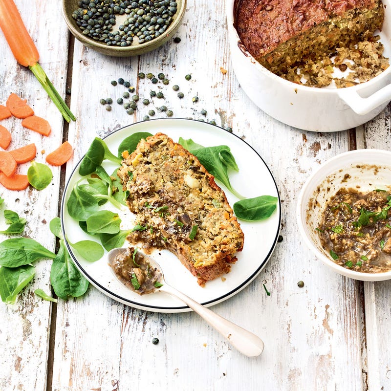 Terrine de lentilles vertes comme un meatloaf