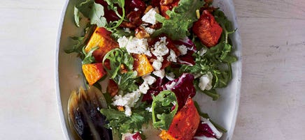 Warm roasted butternut squash salad