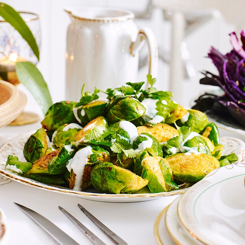 Photo of Spiced Brussels sprouts with yoghurt drizzle by WW