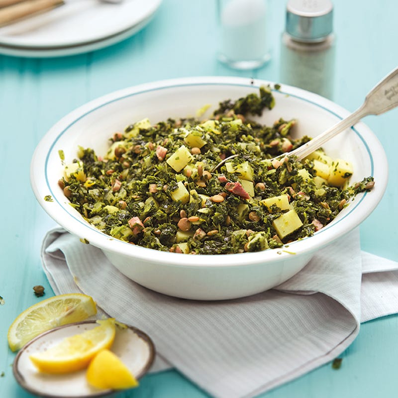 Grünkohl-Linsen-Eintopf mit Schinken