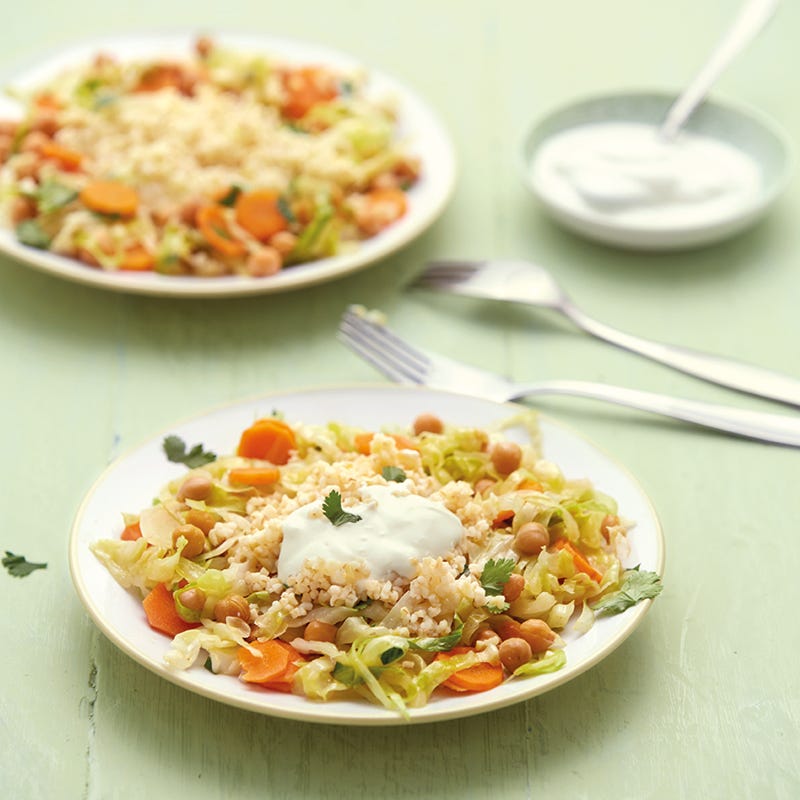 Orientalischer Kichererbsentopf mit Bulgur