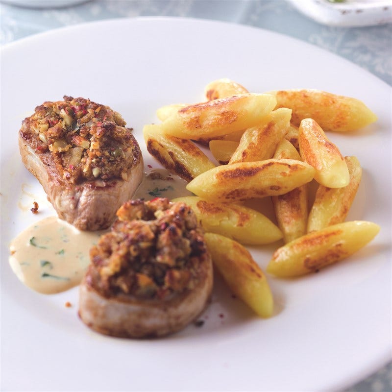 Varkenshaasmedaillons met cantuccinikorst