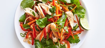 Sesame-Lime Chicken Salad on Baby Kale
