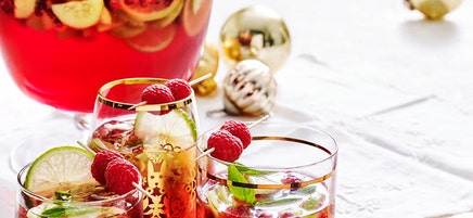 Pomegranate, cucumber and raspberry punch