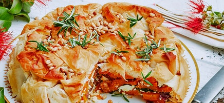 Roasted pumpkin and feta tart